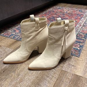 Sam Edelman White Suede Booties
